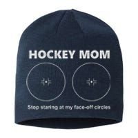 Vintage Hockey Mom Stop Staring At My Faceoff Circles Sustainable Beanie