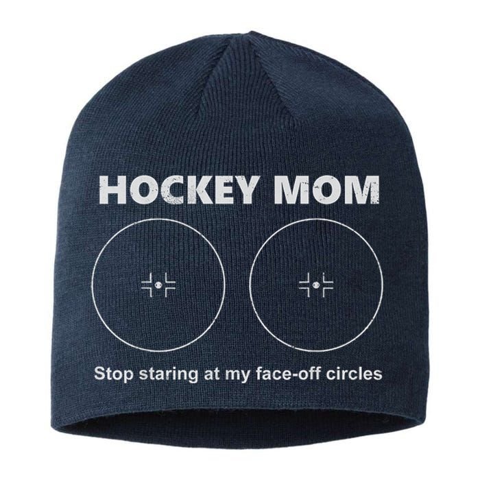 Vintage Hockey Mom Stop Staring At My Faceoff Circles Sustainable Beanie