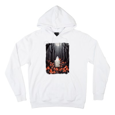 Vintage Halloween Mushroom Ghost In The Forest Gothic Hoodie