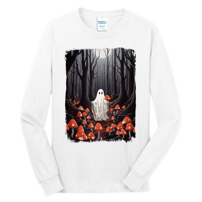 Vintage Halloween Mushroom Ghost In The Forest Gothic Tall Long Sleeve T-Shirt