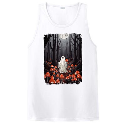 Vintage Halloween Mushroom Ghost In The Forest Gothic PosiCharge Competitor Tank