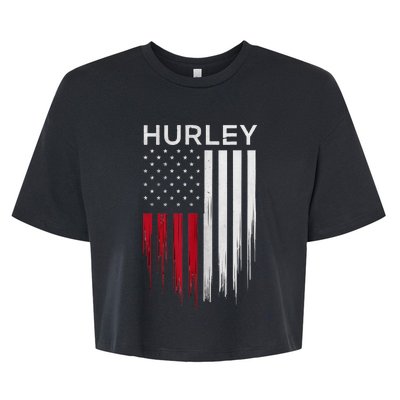 Vintage Hurley Ny Patriotic American Flag Bella+Canvas Jersey Crop Tee