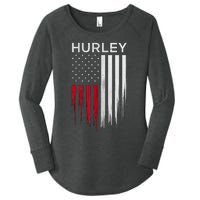 Vintage Hurley Ny Patriotic American Flag Women's Perfect Tri Tunic Long Sleeve Shirt