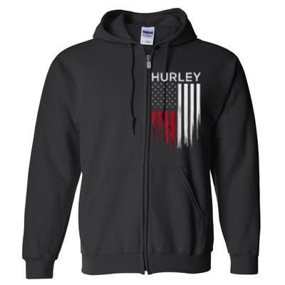 Vintage Hurley Ny Patriotic American Flag Full Zip Hoodie