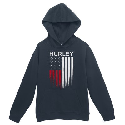 Vintage Hurley Ny Patriotic American Flag Urban Pullover Hoodie