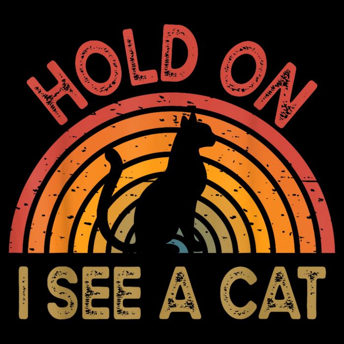 Vintage Hold On I See Cat Design For Funny Saying Impact Tech Backpack