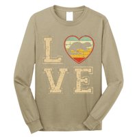 Vintage Heart Otter Lover Christmas Valentine Father Day Long Sleeve Shirt