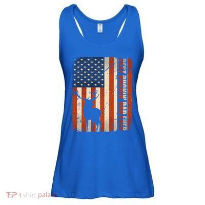 Vintage Hunter Outfit Distressed Best Buckin Dad Ever Cute Gift Ladies Essential Flowy Tank