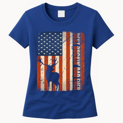 Vintage Hunter Outfit Distressed Best Buckin Dad Ever Cute Gift Womens T-Shirt
