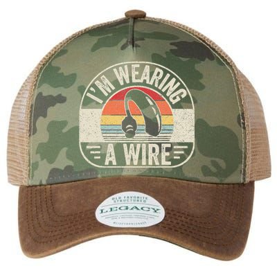 Vintage Hard Of Hearing I'm Wearing A Wire Hearing Aid Legacy Tie Dye Trucker Hat