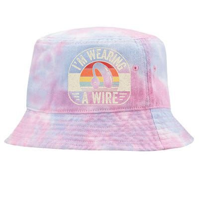 Vintage Hard Of Hearing I'm Wearing A Wire Hearing Aid Tie-Dyed Bucket Hat