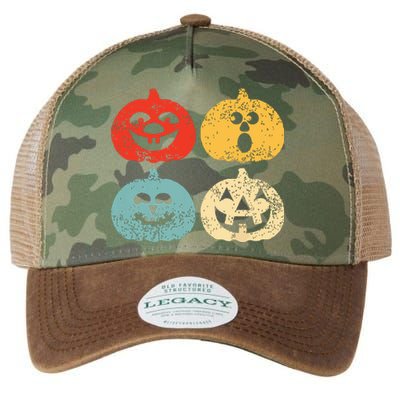 Vintage Halloween Pumpkin Kids Funny Retro Gift Legacy Tie Dye Trucker Hat