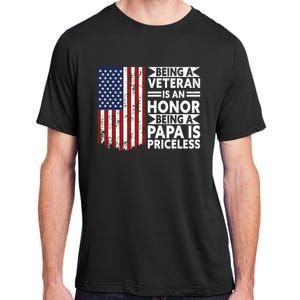 Veteran Honor Papa Priceless Proud American Veteran Dad Gift Adult ChromaSoft Performance T-Shirt