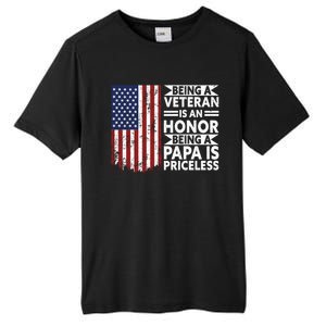 Veteran Honor Papa Priceless Proud American Veteran Dad Gift Tall Fusion ChromaSoft Performance T-Shirt