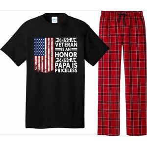 Veteran Honor Papa Priceless Proud American Veteran Dad Gift Pajama Set