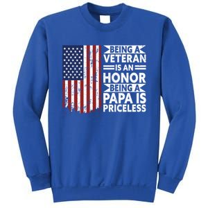 Veteran Honor Papa Priceless Proud American Veteran Dad Gift Sweatshirt