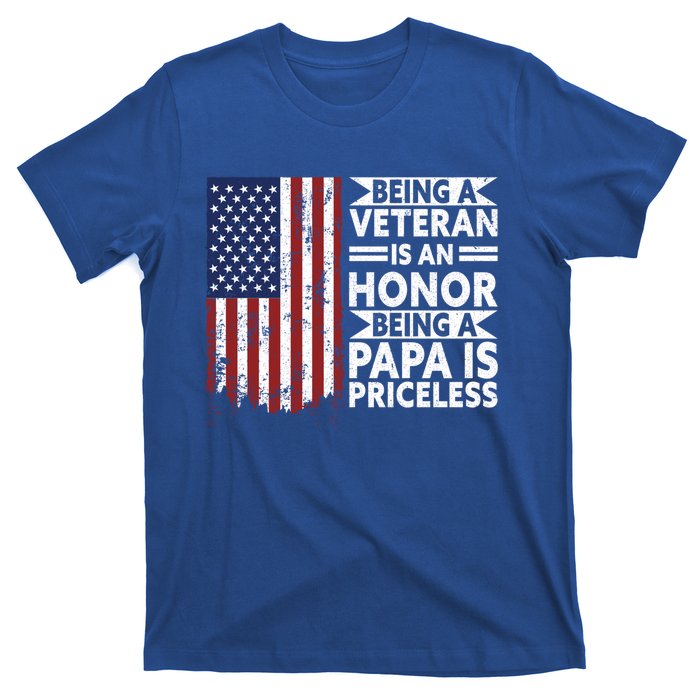 Veteran Honor Papa Priceless Proud American Veteran Dad Gift T-Shirt