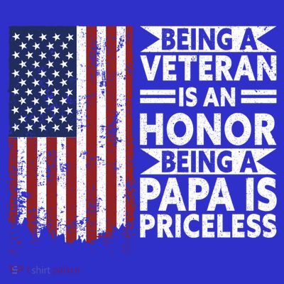 Veteran Honor Papa Priceless Proud American Veteran Dad Gift T-Shirt