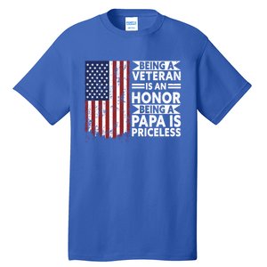 Veteran Honor Papa Priceless Proud American Veteran Dad Gift Tall T-Shirt