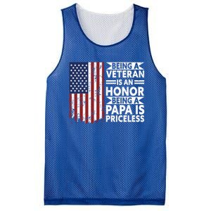 Veteran Honor Papa Priceless Proud American Veteran Dad Gift Mesh Reversible Basketball Jersey Tank