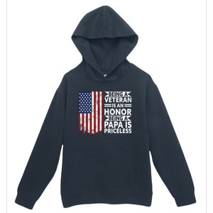 Veteran Honor Papa Priceless Proud American Veteran Dad Gift Urban Pullover Hoodie