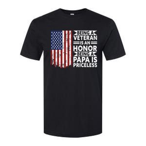 Veteran Honor Papa Priceless Proud American Veteran Dad Gift Softstyle CVC T-Shirt