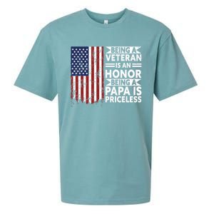 Veteran Honor Papa Priceless Proud American Veteran Dad Gift Sueded Cloud Jersey T-Shirt