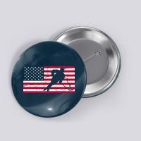 Vintage Hockey Player American Flag Button
