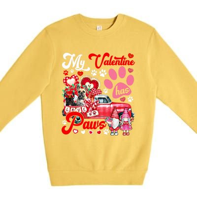 Valentine Has Paws Couple French Bulldogs On Pickup Gnomes Gift Premium Crewneck Sweatshirt