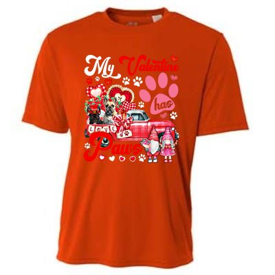 Valentine Has Paws Couple French Bulldogs On Pickup Gnomes Gift Cooling Performance Crew T-Shirt