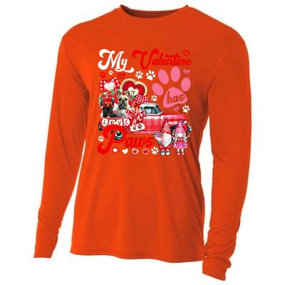 Valentine Has Paws Couple French Bulldogs On Pickup Gnomes Gift Cooling Performance Long Sleeve Crew