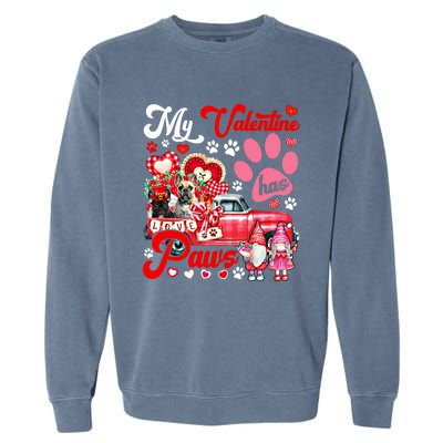 Valentine Has Paws Couple French Bulldogs On Pickup Gnomes Gift Garment-Dyed Sweatshirt