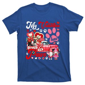 Valentine Has Paws Couple French Bulldogs On Pickup Gnomes Gift T-Shirt