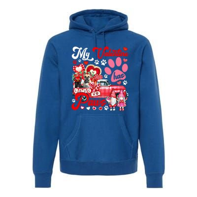 Valentine Has Paws Couple French Bulldogs On Pickup Gnomes Gift Premium Hoodie