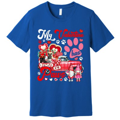 Valentine Has Paws Couple French Bulldogs On Pickup Gnomes Gift Premium T-Shirt