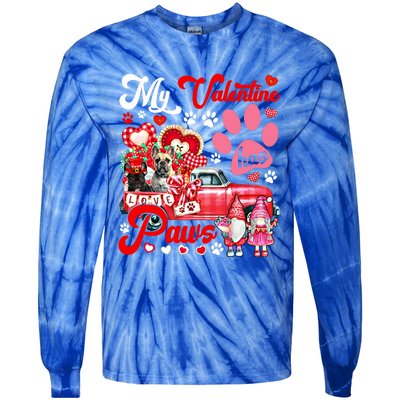 Valentine Has Paws Couple French Bulldogs On Pickup Gnomes Gift Tie-Dye Long Sleeve Shirt