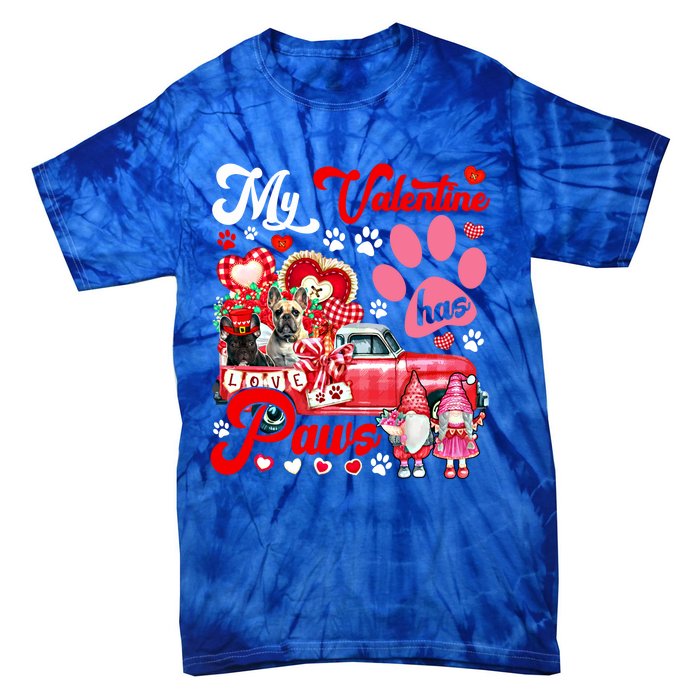 Valentine Has Paws Couple French Bulldogs On Pickup Gnomes Gift Tie-Dye T-Shirt