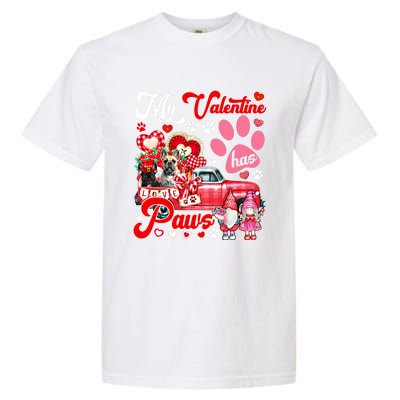 Valentine Has Paws Couple French Bulldogs On Pickup Gnomes Gift Garment-Dyed Heavyweight T-Shirt