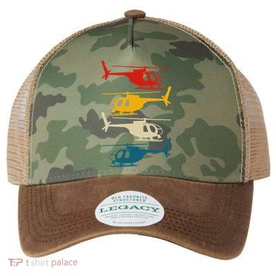Vintage Helicopter Pilot Aviation Retro  Legacy Tie Dye Trucker Hat