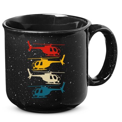 Vintage Helicopter Pilot Aviation Retro  15oz Campfire Ceramic Mug