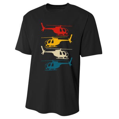 Vintage Helicopter Pilot Aviation Retro  Performance Sprint T-Shirt