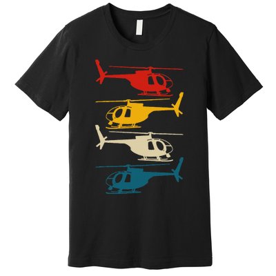 Vintage Helicopter Pilot Aviation Retro  Premium T-Shirt