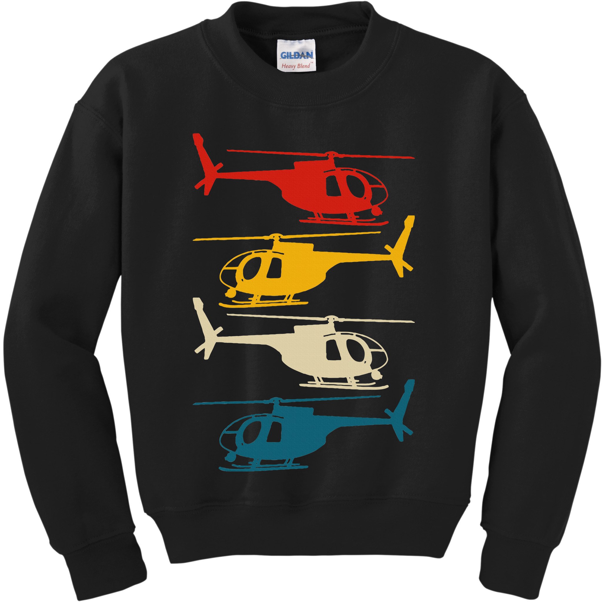 Vintage Helicopter Pilot Aviation Retro  Kids Sweatshirt