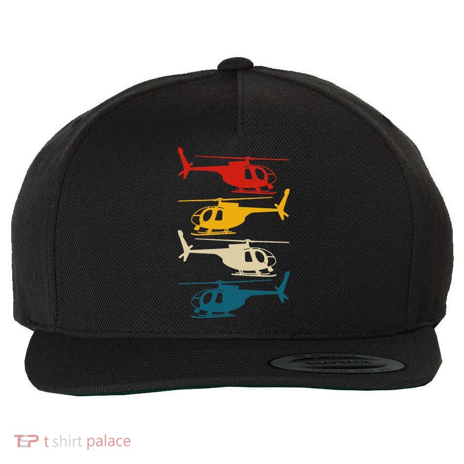 Vintage Helicopter Pilot Aviation Retro  Wool Snapback Cap