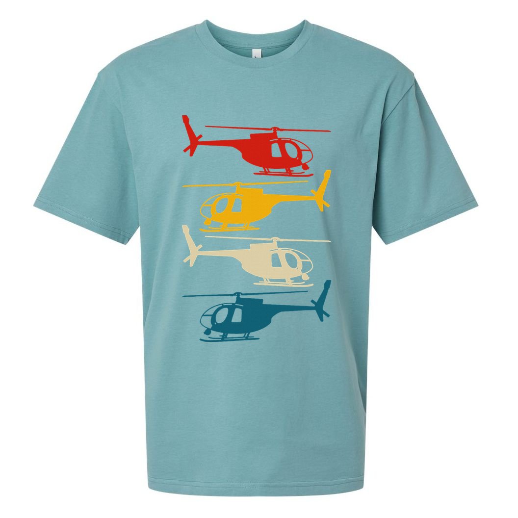 Vintage Helicopter Pilot Aviation Retro  Sueded Cloud Jersey T-Shirt
