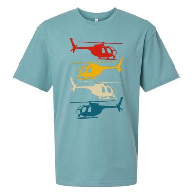 Vintage Helicopter Pilot Aviation Retro  Sueded Cloud Jersey T-Shirt