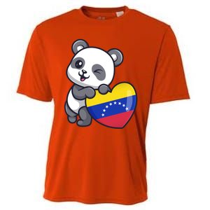 Venezuela Heart Panda Pride Venezuelan Flag Roots Souvenir Funny Gift Cooling Performance Crew T-Shirt