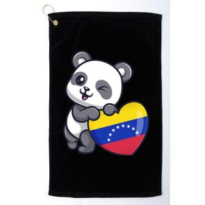 Venezuela Heart Panda Pride Venezuelan Flag Roots Souvenir Funny Gift Platinum Collection Golf Towel