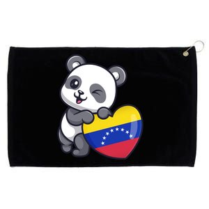 Venezuela Heart Panda Pride Venezuelan Flag Roots Souvenir Funny Gift Grommeted Golf Towel