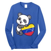 Venezuela Heart Panda Pride Venezuelan Flag Roots Souvenir Funny Gift Long Sleeve Shirt